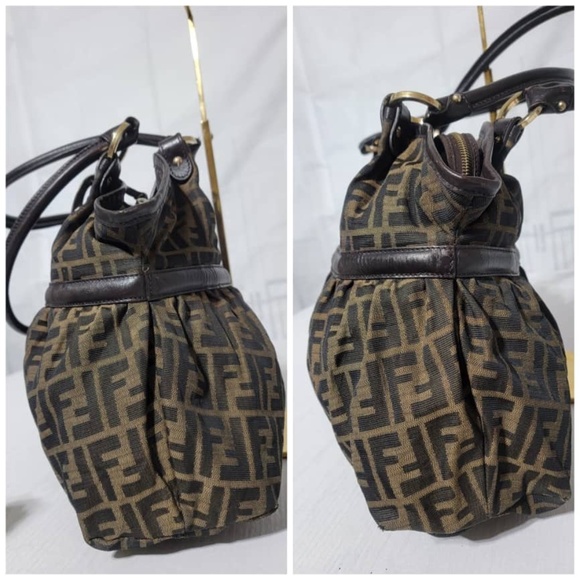 Authentic FENDI Tobacco Zucca Print Chef Large Tote Bag Brown - Picture 10 of 13